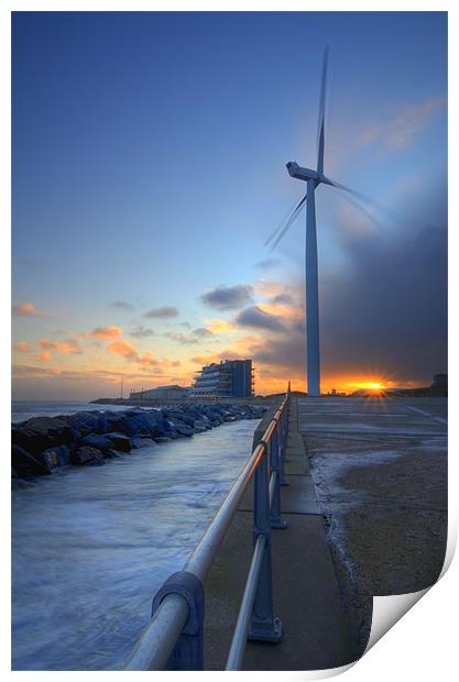 lowestoft Wind Turbine Print by Paul Nichols