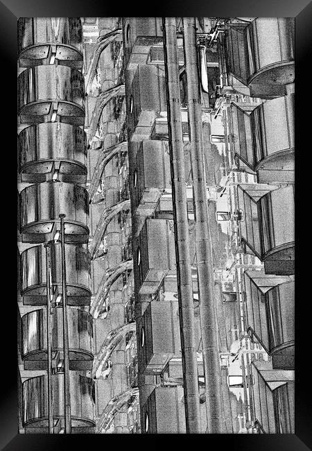 Lloyd''s Building London abstract Framed Print by David Pyatt