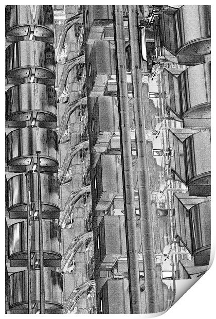 Lloyd''s Building London abstract Print by David Pyatt
