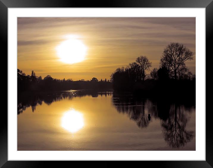 Sunset Over Still Water Framed Mounted Print by Jon Mills
