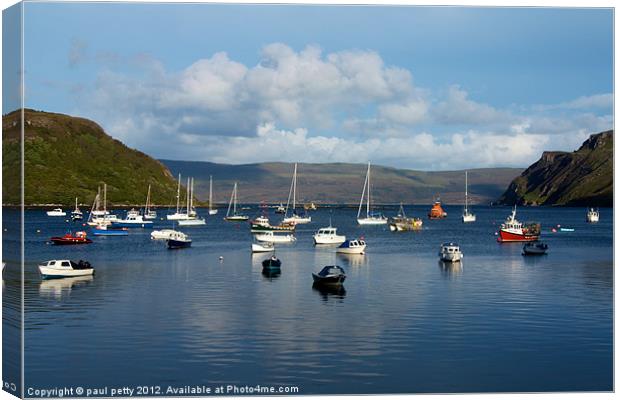 Portree Harbour Canvas Print by paul petty
