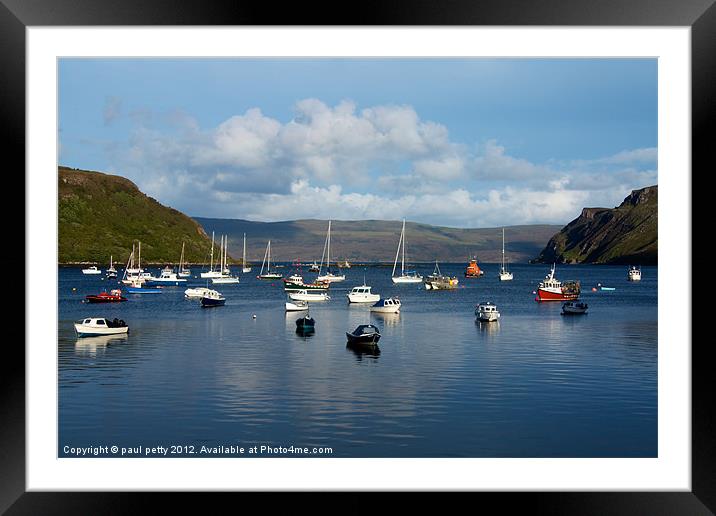 Portree Harbour Framed Mounted Print by paul petty