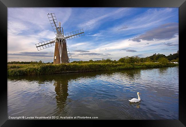 Turf Fen Drainage Mill Framed Print by Louise Heusinkveld