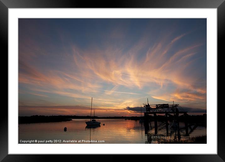 Alresford Creek Sunset Framed Mounted Print by paul petty