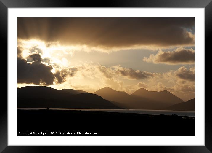 Isle of Skye Sunset Framed Mounted Print by paul petty