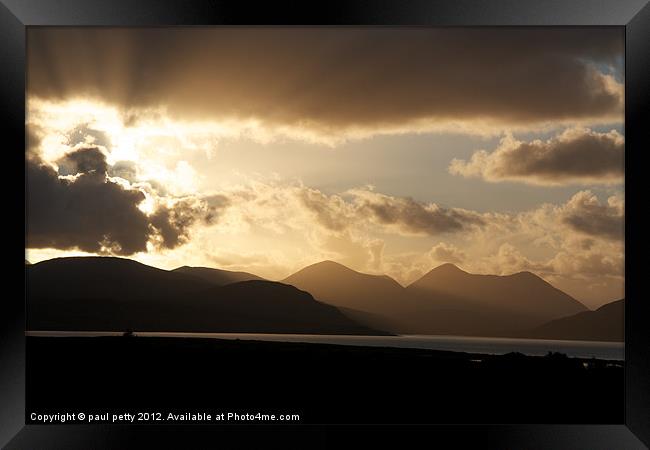 Isle of Skye Sunset Framed Print by paul petty