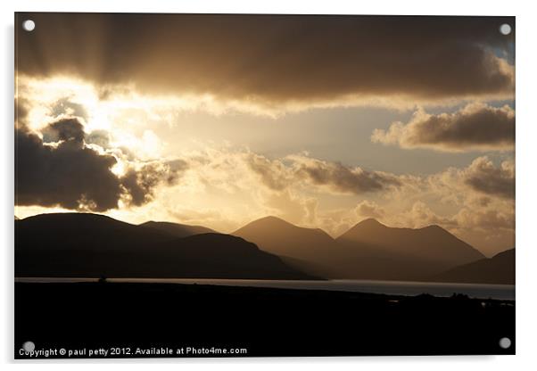Isle of Skye Sunset Acrylic by paul petty