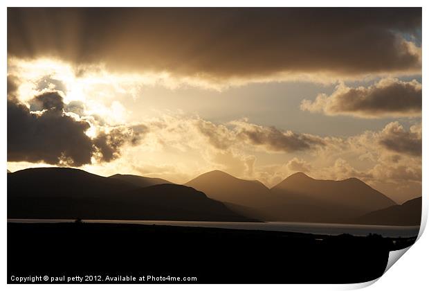 Isle of Skye Sunset Print by paul petty