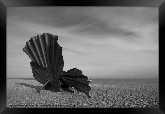 Black and White Scallop Framed Print by paul petty