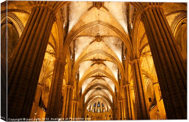 Barcelona Cathedral Canvas Print by paul petty
