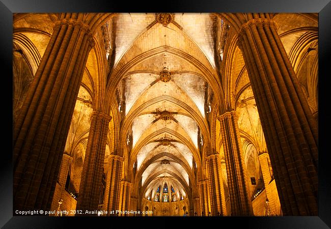 Barcelona Cathedral Framed Print by paul petty