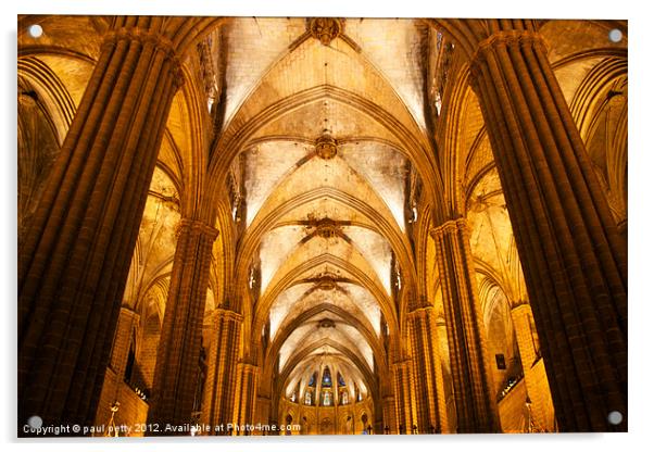 Barcelona Cathedral Acrylic by paul petty