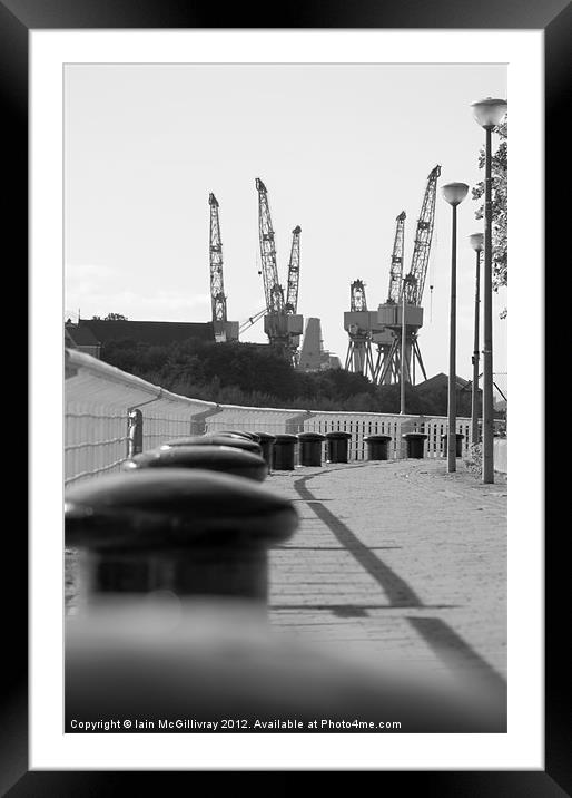 Shipyard Cranes Framed Mounted Print by Iain McGillivray
