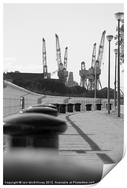 Shipyard Cranes Print by Iain McGillivray