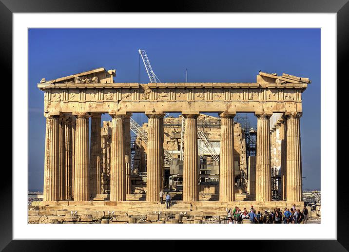 Heavy Lifting Gear in the Parthenon Framed Mounted Print by Tom Gomez