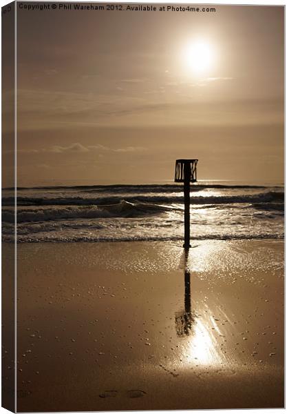 Reflection on wet sand Canvas Print by Phil Wareham
