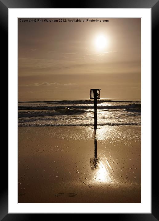 Reflection on wet sand Framed Mounted Print by Phil Wareham