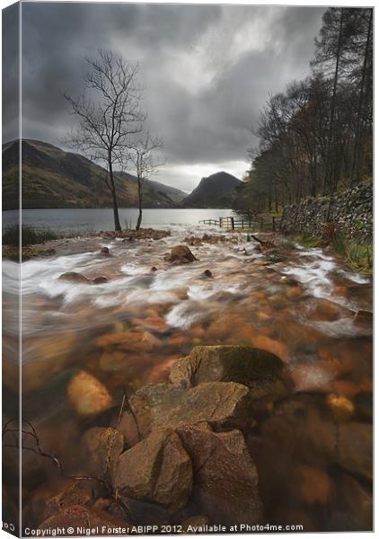 Buttemere waterflow Canvas Print by Creative Photography Wales