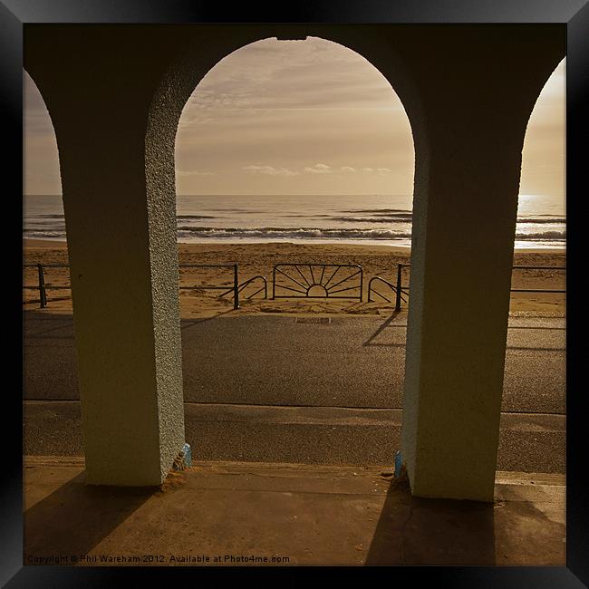 Seafront Arches Framed Print by Phil Wareham