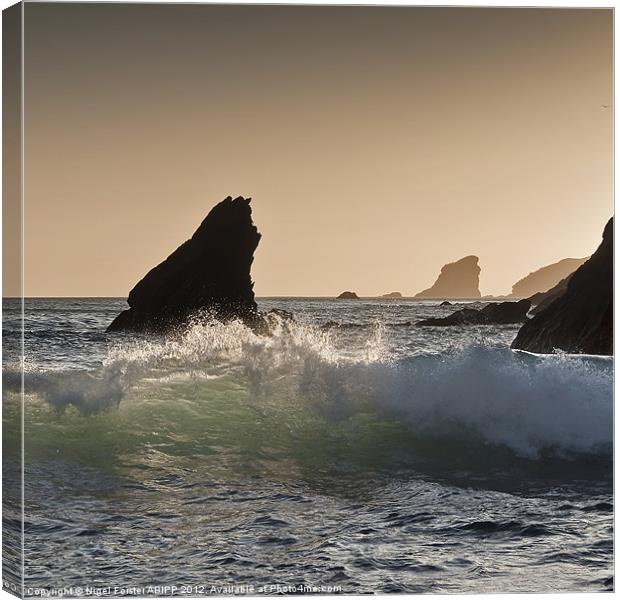 The Wave at Marloes Canvas Print by Creative Photography Wales