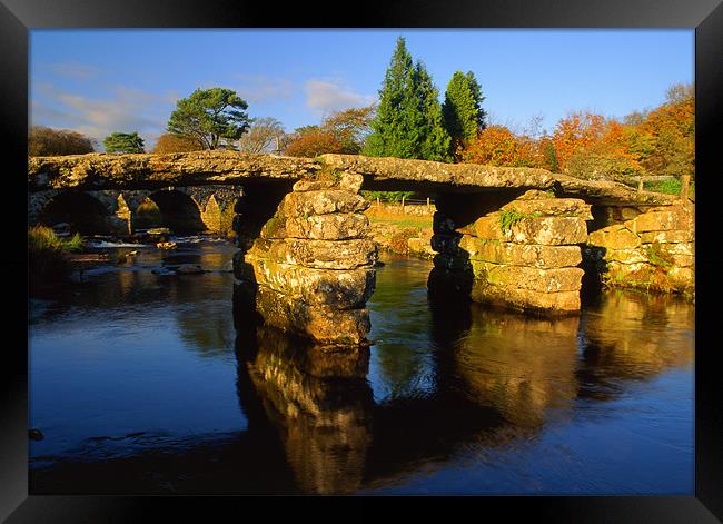 Postbridge,Clapper Bridge & East Dart River Framed Print by Darren Galpin