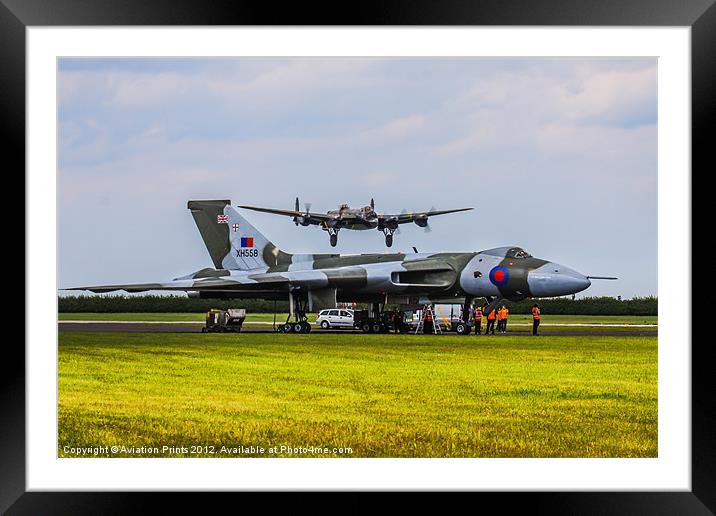 Vulcan XH558 and BBMF Lancaster Framed Mounted Print by Oxon Images