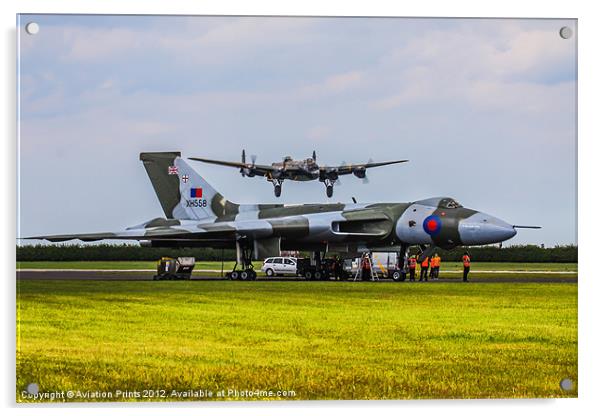 Vulcan XH558 and BBMF Lancaster Acrylic by Oxon Images