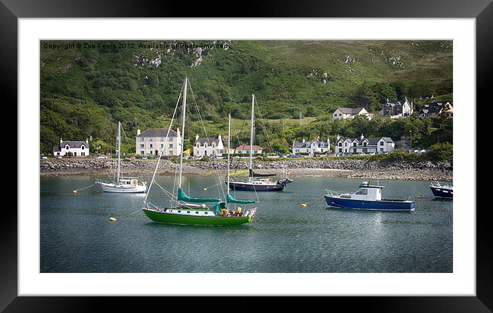 The Green Boat Framed Mounted Print by Zoe Ferrie