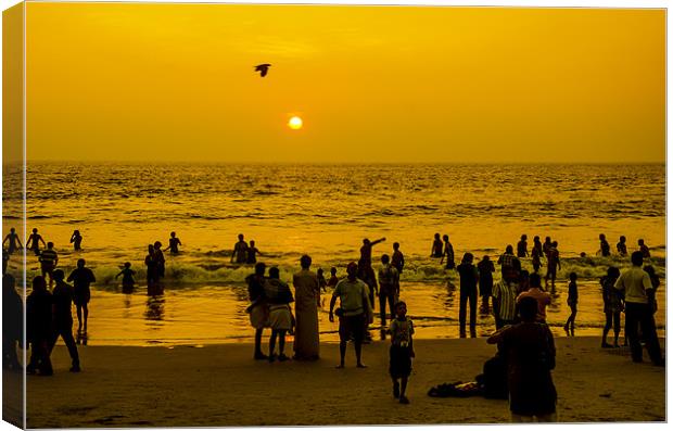 sunset in kovalam2 Canvas Print by Hassan Najmy