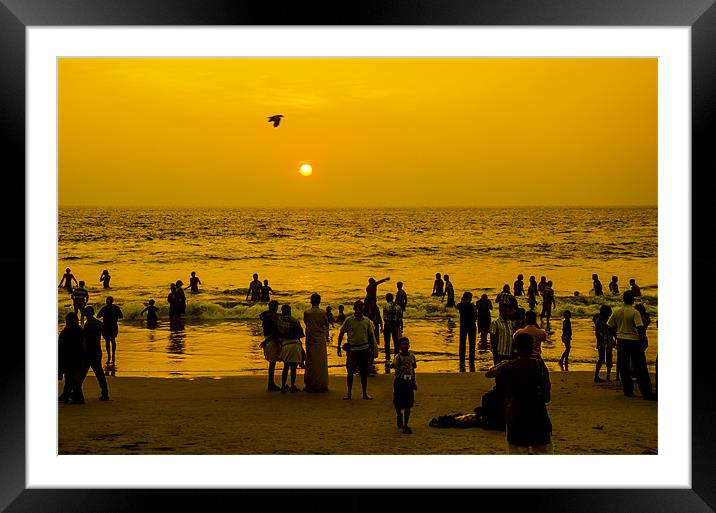 sunset in kovalam2 Framed Mounted Print by Hassan Najmy