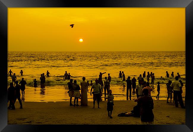 sunset in kovalam2 Framed Print by Hassan Najmy