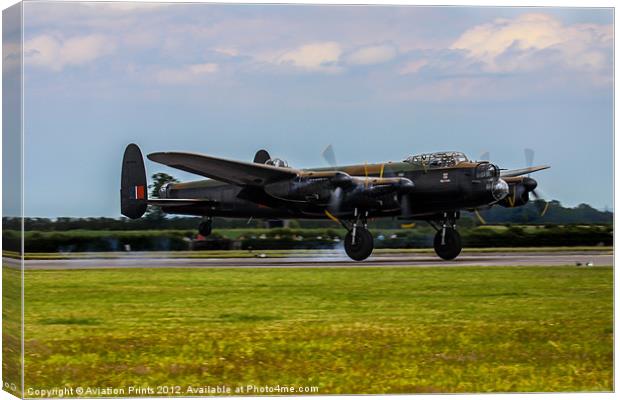Lancaster Bomber City of Lincoln Canvas Print by Oxon Images