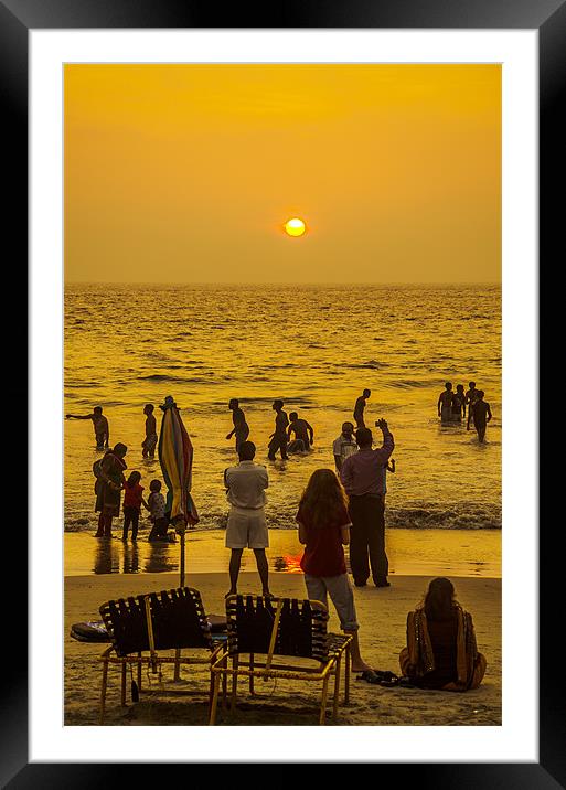 sunset in kovalam Framed Mounted Print by Hassan Najmy