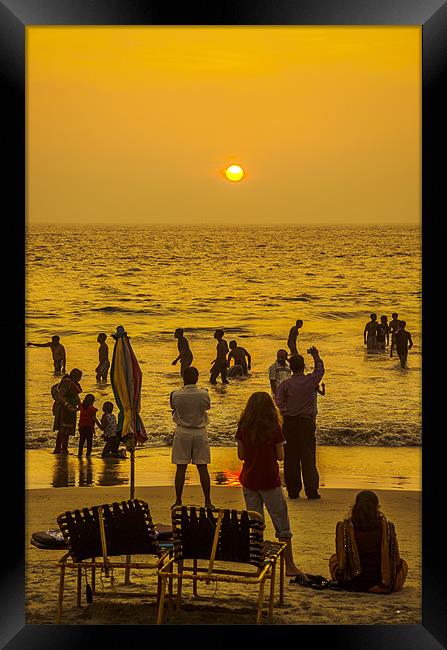 sunset in kovalam Framed Print by Hassan Najmy