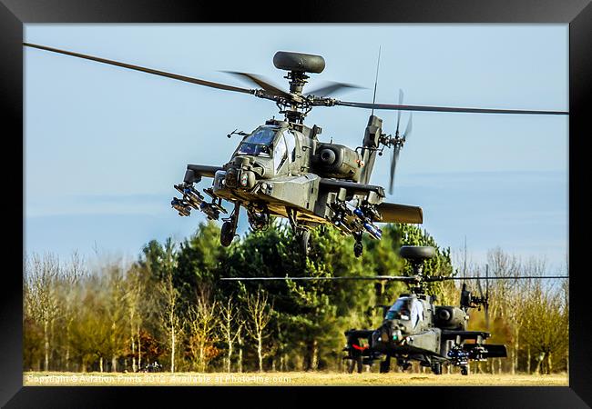 Two AH64 Apache helicopters Framed Print by Oxon Images