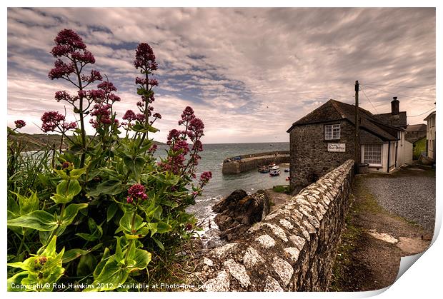 The Harbour at Coverack Print by Rob Hawkins