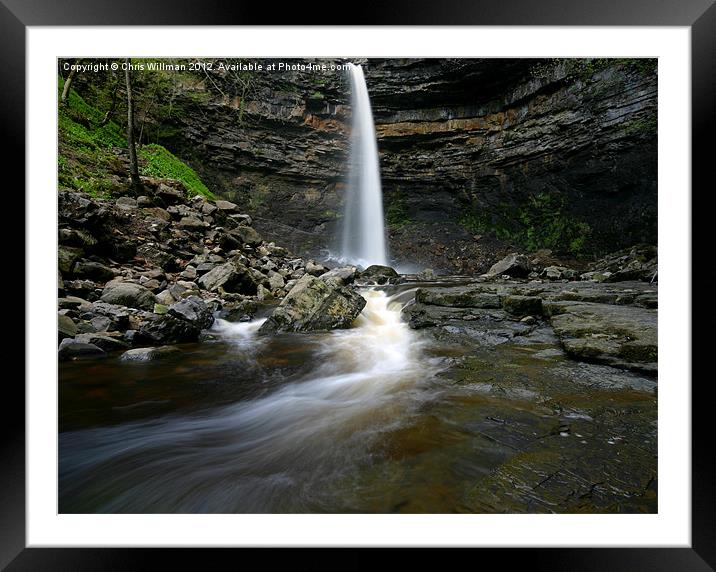 Waterfall at Hardraw Force Framed Mounted Print by Chris Willman