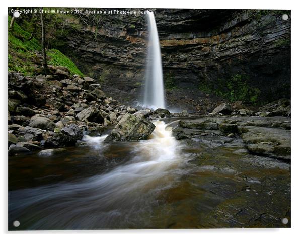Waterfall at Hardraw Force Acrylic by Chris Willman