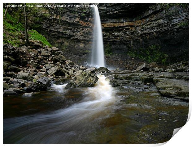 Waterfall at Hardraw Force Print by Chris Willman