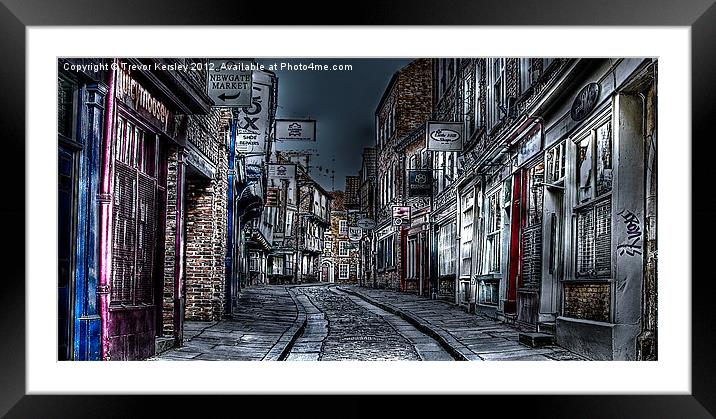 Night in the Shambles  York Framed Mounted Print by Trevor Kersley RIP