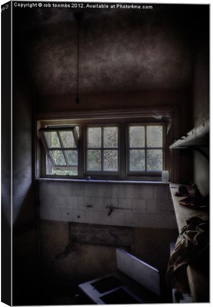 TWO SHELVES AND A WINDOW Canvas Print by Rob Toombs