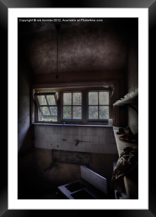 TWO SHELVES AND A WINDOW Framed Mounted Print by Rob Toombs