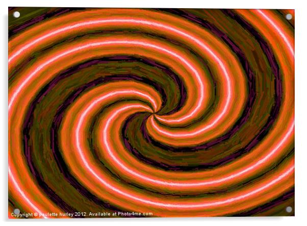 Abstract.Orange Swirl. Acrylic by paulette hurley