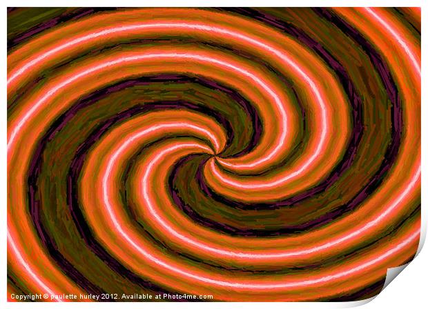 Abstract.Orange Swirl. Print by paulette hurley