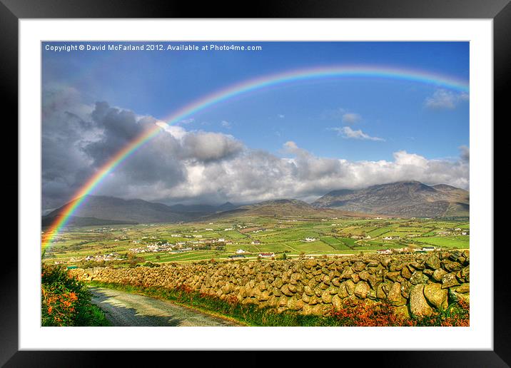 Mourne Rainbow Country Framed Mounted Print by David McFarland