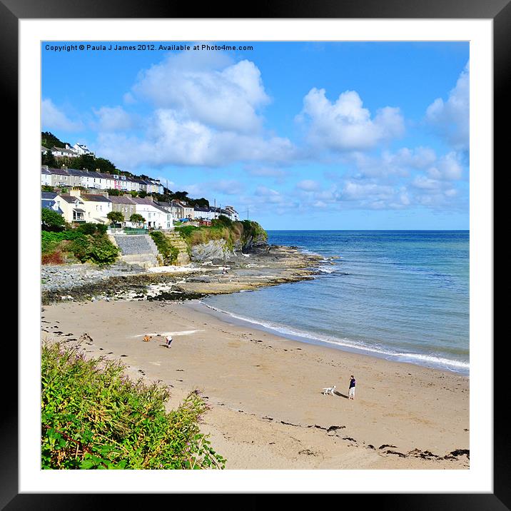 Dolau Beach Framed Mounted Print by Paula J James