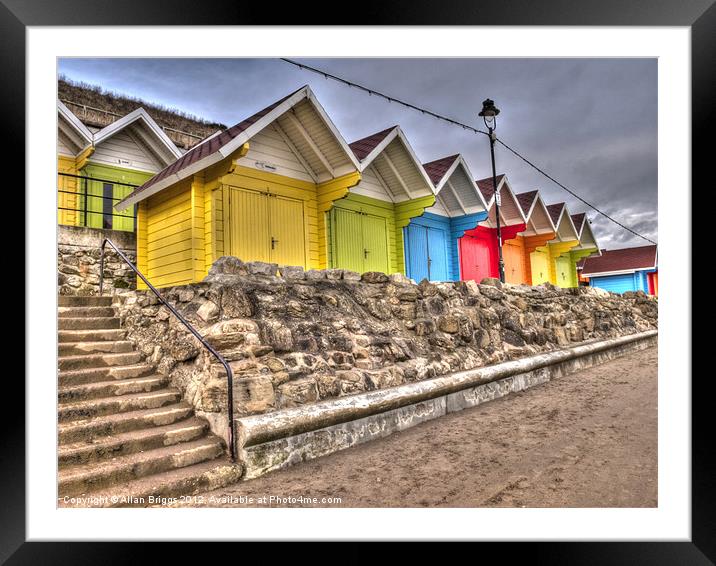 Scarborough Beach Huts Framed Mounted Print by Allan Briggs
