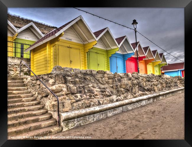 Scarborough Beach Huts Framed Print by Allan Briggs