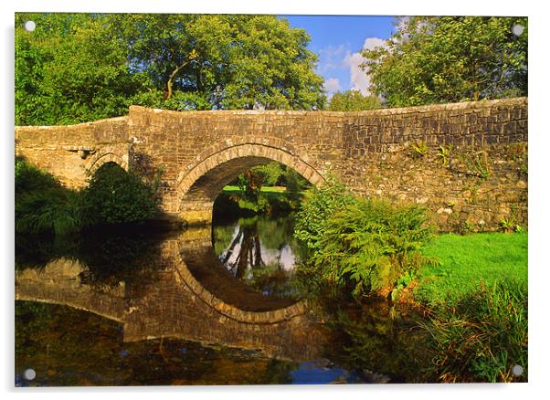 Huckworthy Bridge & River Walkham Acrylic by Darren Galpin