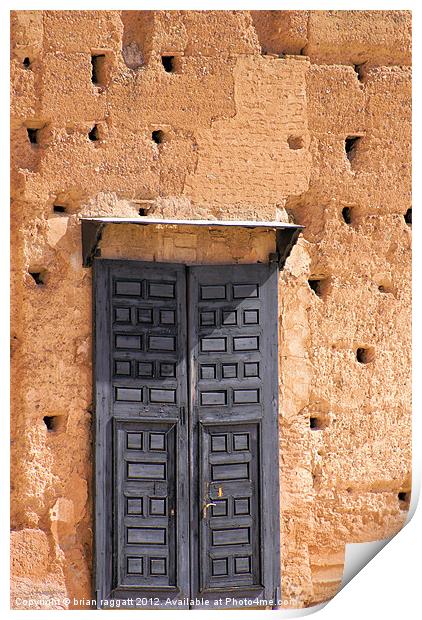 Door in Marrakesh Print by Brian  Raggatt